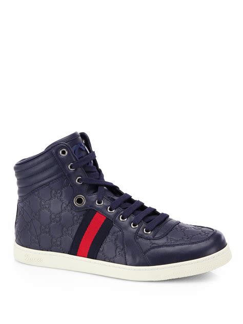 gucci blue high tops|Gucci high top sneakers men's.